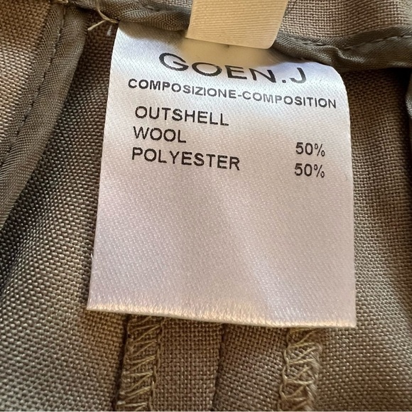 GOEN.J NWT Tan Wool Blend Straight Leg Trousers Side Buttons Size 6 - Picture 4 of 8